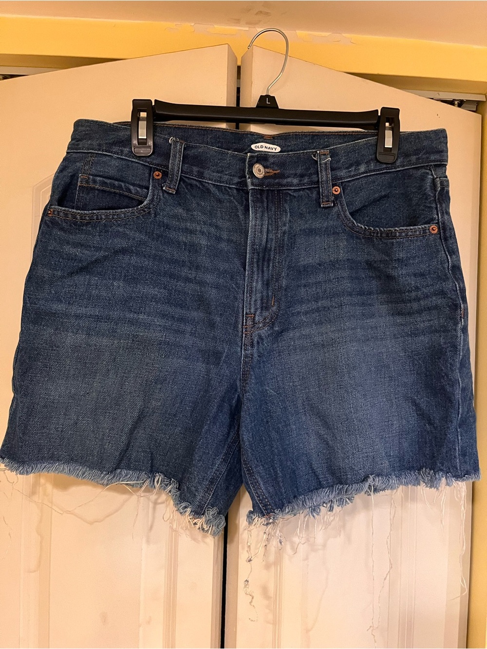 Old Navy Blue Denim Frayed Hem Cutoff Shorts